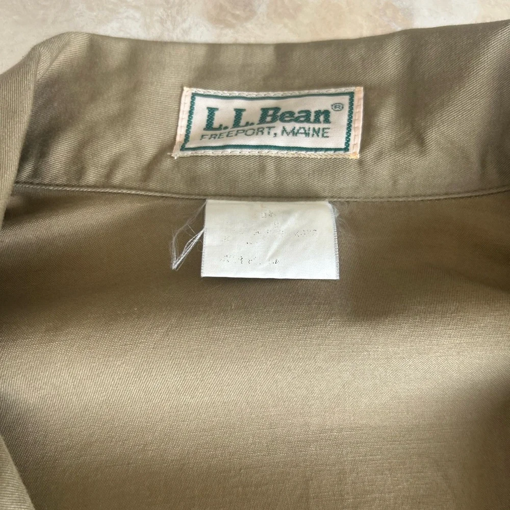L.L. Bean Tan Lightweight Shirt Jacket with Collar and Adjustable Cuffs - Picture 2 of 9